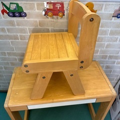 木製　デスクチェアセット　勉強机　子供用の画像