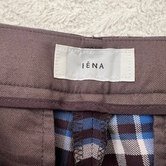 美品　15400円　IENA チェックスティックパンツ 34 ブラウンの画像
