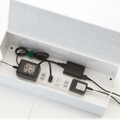 山崎実業(Yamazaki) ケーブルボックス ウェブ L ホワイト 約W40×D15.5×H14.5cm 電源タップ ケーブル 収納 2707の画像