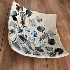 九谷焼　角皿とコップ2個のセットの画像