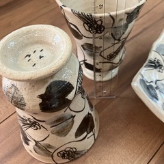 九谷焼　角皿とコップ2個のセットの画像