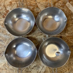 a(7631) ステンレス 手付きボウル 4個セット 目盛り 注ぎ口付き 21cm 1500ml 両口 深型 ボール 日本製 業務用の画像