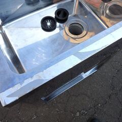 新札幌★ステンレス 一槽シンク 幅45cm×奥行60cm×高さ79～cm■業務用 流し台 バックガードあり■No.3674の画像