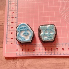 ハンドメイド　消しゴムはんこ　クリスマス　ひよこ　トナカイ　2個セットの画像