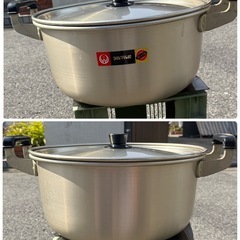 ツルマル印　アルミ　両手鍋　大鍋　40cm 220 業務用　調理器具　厨房　キッチン　炊き出し　長期保管品の画像