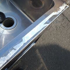 新札幌★ステンレス 二槽シンク 幅90cm×奥行60cm×高さ79～cm■業務用 流し台 バックガードあり■No.3675の画像