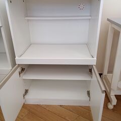 ★リユースのサカイつくば店★TK7078  レンジ台 ホワイト H89×D40×W60 クリーニング済みの画像