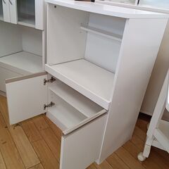 ★リユースのサカイつくば店★TK7078  レンジ台 ホワイト H89×D40×W60 クリーニング済みの画像