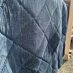 3畳 極厚ラグマット デニム風ビンテージネイビー  の画像