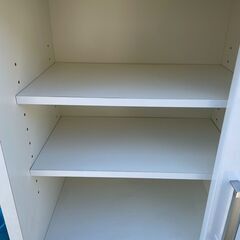 ニトリ 共和産業 食器棚 シャロー 幅90cm キッチンボード 白 高機能の画像