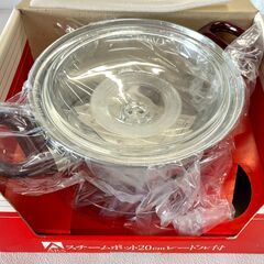 鍋 ガラス蓋 ステンレス鍋 スチームポットの画像