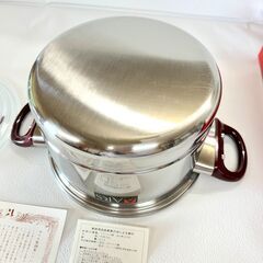 鍋 ガラス蓋 ステンレス鍋 スチームポットの画像