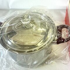 鍋 ガラス蓋 ステンレス鍋 スチームポットの画像