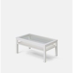 モモナチュラル　BIT TABLE GLASS WH ホワイト センターテーブルの画像