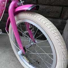 【室内保管/ 新古品/超美品】⭐ ︎サンデー・スマイル⭐︎ 16インチ 女の子用自転車 ピンク/ホワイトタイヤの画像