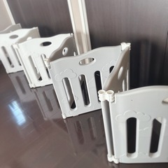 ベビーサークル ホワイト×グレー