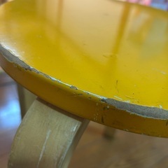 丸椅子木製🟡黄色３つの画像