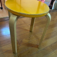 丸椅子木製🟡黄色3つ