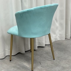 KJ-35【新入荷　アウトレット品】エレガントデザイン　ベロアチェア　ブルー系の画像