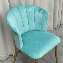 KJ-35【新入荷　アウトレット品】エレガントデザイン　ベロアチェア　ブルー系の画像