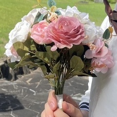 美品ウエディングドレス　王冠　お花　髪飾り　セットの画像