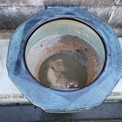 ①　火鉢　陶器　古民具　鉢カバー　鉢　植木鉢　飾りの画像