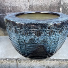 ①　火鉢　陶器　古民具　鉢カバー　鉢　植木鉢　飾りの画像