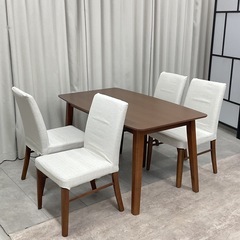 KJ-36【新入荷　アウトレット品】ハリス　オーク材　ダイニング５点セット　ブラウンの画像