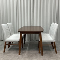 KJ-36【新入荷　アウトレット品】ハリス　オーク材　ダイニング５点セット　ブラウンの画像