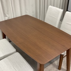 KJ-36【新入荷　アウトレット品】ハリス　オーク材　ダイニング５点セット　ブラウンの画像