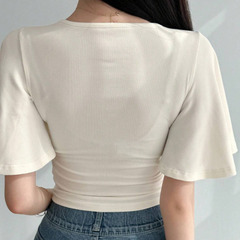 ★100円セール★Vネックフリル袖Tシャツ★新品未使用◎の画像