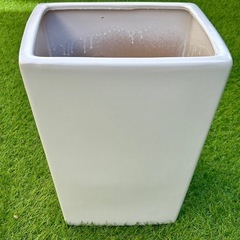 植木鉢 陶器 13号 スクエア 四角 大型 ホワイト 白 CE01L プランターの画像