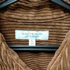 美品　ユナイテッドアローズ BEAUTY&YOUTH コーデュロイシャツジャケット 長袖 ブラウン Lサイズ メンズ カジュアル 秋冬　251030-7Tの画像