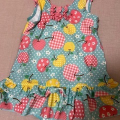 フリル付き果物柄キッズ水着 115-125の画像