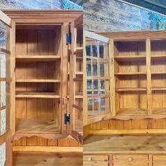 G30★MARIA GARDEN★カップボード パイン無垢材 食器棚 アメリカンカントリー W130cm 新品定価約36万 enfant の画像