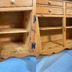 G30★MARIA GARDEN★カップボード パイン無垢材 食器棚 アメリカンカントリー W130cm 新品定価約36万 enfant の画像