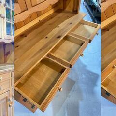 G30★MARIA GARDEN★カップボード パイン無垢材 食器棚 アメリカンカントリー W130cm 新品定価約36万 enfant の画像