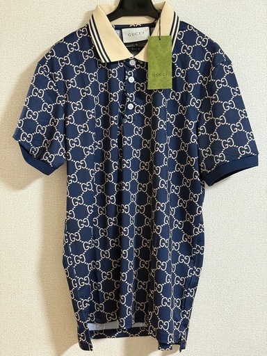 GUCCI GGパターン ネイビーポロシャツ