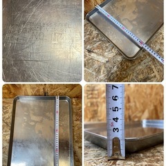 C(7608) クローバー印 浅型 角バット 4個セット ステンレス 320×435×22㎜ 業務用 厨房用品 飲食店 店舗用の画像