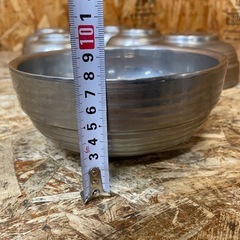 C(7606) ネショナル 韓国食器 ステンレス 丸皿 6個 冷麺用 ビビンバ用 韓国料理 飲食店 店舗用 調理用ボウルの画像