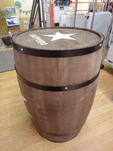 ① サッポロビール 木製 樽 高さ：約66.5cm ヴィンテージ アンティーク ディスプレイ 装飾 醸造 麦酒 札幌市 西岡店