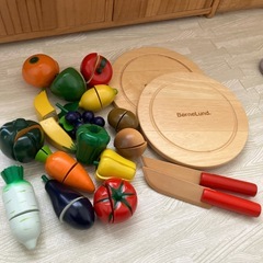 キッチンおままごとセット＆ボーネルンド野菜くだもの果物の画像