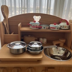 キッチンおままごとセット＆ボーネルンド野菜くだもの果物の画像