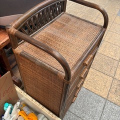 ラダン　籐製　収納　引出しの画像