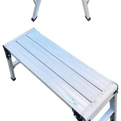 ○洗車台 床高さ 約55cm 足場板寸法 約77×30×4cm アルミ洗車梯子 作業台 足場 メーカー 型番不明 中古品■ジモティ姫路の画像