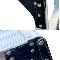 ○洗車台 床高さ 約55cm 足場板寸法 約77×30×4cm アルミ洗車梯子 作業台 足場 メーカー 型番不明 中古品■ジモティ姫路の画像