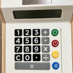 IKEAレジスター、木のお金セットの画像