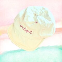 コットンキャップ 48〜50cm ホワイト×パープル 宇都宮 引き取り限定 50円の画像