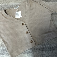 （新品タグ付き）BAYFLOW ベージュ ワッフルショートカーディガン　Fの画像