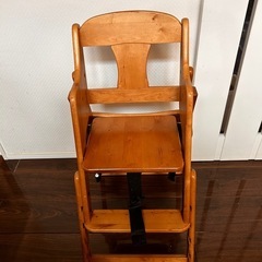 澤田木工 木製 ハイローチェア　ベビーチェア ハイチェア ローチェア　テーブル付の画像